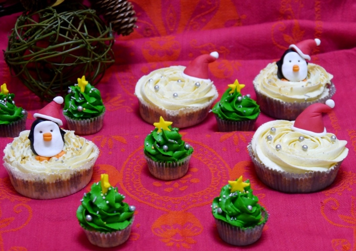 Cupcakes navideños en diversas modalidades